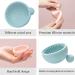 Silicone Makeup Brush Cleaner Mat - Portable Cleaning Scrubber Bowl for Easy and Effective Cosmetic Brush Cleansing - Blue - Buy Online on GoSupps.com