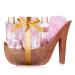 accentra - Gift set for women A moment for you jasmine scent - Luxury beauty set with shower gel bath salt body lotion scrub & net sponge etc. - 9-piece bath set for women with glitter ceramic pump