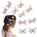 Mezrkuwr 10 Pieces Butterfly Clips Small Hair Clips Rhinestone Butterfly Clips Cute Hair Clips Headwear Hair Accessories for Wedding