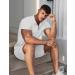 URRU Men's Short Sleeve Polo Shirt and Shorts Set - White Large | Summer Outfit for Men - Buy Online on GoSupps.com