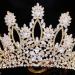 Jorsnovs Luxury Cubic Zirconia Tall Tiara & Crown - Gold Wedding Headpiece for Women - Buy Online on GoSupps.com