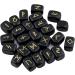 Mookaitedecor Black Obsidian Viking Norse Runes Set - 25 Elder Futhark Alphabet Stones for Divination and Healing - Witchcraft and Pagan Supplies - Buy Online on GoSupps.com