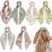 6 Pcs Floral Hair Scarf Scrunchies bowknot floral hair ribbons ties Chiffon Scarf Scrunchies Bow Ties Hand Bands Elastic Ropes Long Tails Scrunchy With Bows