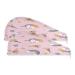 Doodle Pony and Star Pattern Dry Hair Cap 2 Piece Quick Drying Towel Set with Button Headband Super Absorbent Soft & Comfortable