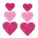 Feyley earrings delicate jewelry 3-Connect Heart earrings 2023 trend vintage temperament acrylic drops earrings for girls lady gifts