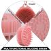 2 PCS Silicone Body Scrubber | Exfoliating Brush for Shower | Bath & Shampoo Brush | Scalp Massager | Easy to Clean | Hangable | Pink & Black - Buy Online on GoSupps.com