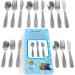 15 Piece Stainless Steel Kids Silverware Set - Child and Toddler Safe Flatware - Kids Utensil Set - Metal Kids Cutlery Set Includes 5 Small Kids Spoons 5 Forks & 5 Knives