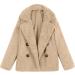 Shop Hanxiulin Oversized Plush Jacket for Ladies | Warm Lined Fleece & Quilted Winter Hooded Tops - XL Khaki - Buy Online on GoSupps.com