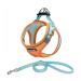 Doramio dog harness Small dogs with a leash step-in dishes reflective breathable breast tableware Anti train safety harness Cat harrying for small dogs cats (xxs orange blue) xx orange blue