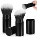 2 Pieces Retractable Makeup Blush Brush with Aluminium Handle Portable Powder Brush with Flat and Angled Top Blush Brush Set for Cosmetic Travel