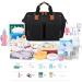 Pomelo Embossed Black Baby Changing Bag with Pram Clips and Changing Mat - Mom and Dad's Ultimate Essential - Buy Online on GoSupps.com