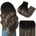Easyouth Balayage Weft Extensions Human Hair Black Ombre Sew in Extensions Off Black to Honey Blonde Double Weft Extensions Short 12 Inch 70g 12 Inch/30cm 3-Weft #1B/27/1B