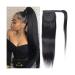 Ponytail Extensions Clip in Ponytail Extension 10-24 Inch Wrap Around Long Straight Ponytail Extension Natural Color Remy Human Hair Extensions for Black Woman for Women(Size:12inch 100g)