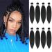 Alrence Braiding Hair Natural black 12 Inch 8 Packs Braided Extension Professional Synthetic Braid Hair Crochet Braids , Soft Yaki Texture , Hot Water Setting (12 Inch (Pack of 8), 1B#)