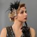 Handcess 1920s Flapper Feather Headband Black Feather Crystal Headband Women's Vintage Pearl Flapper Headpiece 20's Theme Cocktail Hair Accessories for Costume Prom Carnival Party - Buy Online on GoSupps.com