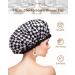 mikimini Reusable Waterproof Double Layer Shower Cap for Women - XL Checkerboard - Non-Fading & Stretchy - Ideal for Long Hair - 1 Pack - Buy Online on GoSupps.com