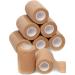 4-in Wide Self Adherent Cohesive Wrap Bandages (8 Pack) 5 yds Self Adhesive Bandage Wrap Brown Athletic Tape Hand & Wrist Wraps Ankle wrap Premium-Grade Medical Stretch Wrap Non Woven Wrap