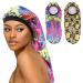 2PCS Extra long braid bonnet for sleeping(Colorful Peacock+Golden Egypt)