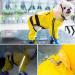Dog Raincoat Waterproof Pet Clothes with Transparent Hood | Lightweight Reflective Yellow Rain Jacket for Small Medium Large Dogs - Bee Design | Full Body Coverage - Buy Online on GoSupps.com