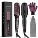 Hair Straightener Brush Heated Brush for Women with Anti-Scald Auto Temperature Lock and Auto-Off MCH Fast Heating Home Barber Shop