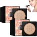 Wonderninelife Beauty Cream Whalegrass Air Cushion Cc Cream Mushroom Head Makeup Brush Mushroom Head Air Cushion Cc Cream Foundation Oil Control (2*Ivory)