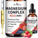 Magnesium Glycinate Liquid 400mg High Absorption Magnesium Complex supplemen with Vitamin B6 D C to Support Sleep Muscle Nerve Health Non-GMO Gluten Free Vegan (2 Fl Oz/Strawberry) Strawberry 2 Fl Oz (Pack of 1)