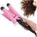 3 Barrel Curling Iron Wand Adjustable Hair Crimpers Hair Styling Tool Hair Curler Waver Crimper for Home and Salon 110V 240V (Pink 32mm) US Plug Pink 32mm - Buy Online on GoSupps.com