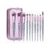 Makeup Brush 10 Pieces Flash Handle Make-up Brush Set for Foundation Blush Eyeshadow with Purple Cosmetic Bag Brush Sets