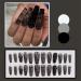 False Nails Long Square Full Cover Glue Included Black Butterfly with Diamond Matte Press on Nails 24 Pieces Nail Art Tip with Box for Nail Salons and Women DIY Nail Art - Buy Online on GoSupps.com