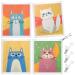 GONG GONG 4+4 Pcs Swedish Dishcloth for Kitchen Cellulose Sponge Cloths Eco-Friendly Cleaning Cloth Reusable Dish Cloth 6.77.87Inches (Colorful Cat)