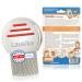 Lausika metal lice comb for easy cleaning Nit comb-lice comb red with closely spaced rounded teeth (0.12mm)