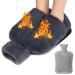 Foot warmer without electricity 2l foot warmers heat bottle feet 2 in 1 foot warmer adults super soft footweat bottle winter foot heating heating mat for the cold feet (gray 38x32cm)