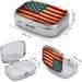 Vintage American Flag Pill Box - 4th of July USA Print | 2 Compartment Portable Pill Organizer | Decorative Metal Case for Pocket or Purse - Buy Online on GoSupps.com