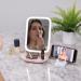 SARA Travel Magnifying Makeup Mirror with Dimmable LED Light - 10X Magnification, Rechargeable, Portable Pocket Stand - Ideal for Makeup Storage, Bedroom, Hotel, Cruise - Rose - Buy Online on GoSupps.com