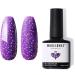 modelones Gel Nail Polish  1Pcs 15ML Purple Glitter Nail Polish Soak Off LED Gel Nail Kit Nail Art Manicure Gift for Women Girlfriend