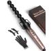Terviiix Bubble Curling Wand, Spiral Curling Iron for Tight & Loose Curls, Curling Wand for Long Hair, Ceramic Long Barrel Wand Curler for Fine Hair, Instant Heat to Max 430°F, with Glove & Clips Gold