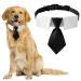 Hacraho dog tie 1 pack of dog smoking neck band with a black tie adjustable dog collar with quick lock buckle (L)