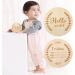 1Pcs Newborn Baby Announcement Sign Bulletin Board with Marker Round Wooden Baby Birth Sign Hello World Newborn Welcome Sign Photo Prop for Christmas Baby Shower Birthday Gift Keepsake - Buy Online on GoSupps.com