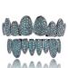 RINTOLER Diamond Dental Grill for Men and Women Irregular 8 Teeth Micro Inlaid Zircon Hip-hop Braces Hiphop Halloween Braces Emerald Green