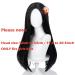 Long Straight Black Kids Wig with Flower Hair Clip - Wigs for Girls | Toddler Cosplay Hairpiece for Halloween Party - Includes Wig Cap | Uniquebe - Buy Online on GoSupps.com