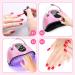 120W UV LED Nail Lamp: Professional Nail Dryer with 4 Timers, Automatic Sensor, Fast Curing Gel Polish, Portable Handle, Large Space - Pink - Buy Online on GoSupps.com