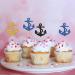 24Pcs Nautical Themed Cupcake Toppers Anchor Sign Cupcake Toppers Birthday Baby Shower Wedding Party Dessert Decors Ocean Sailor Party Decorations - Buy Online on GoSupps.com