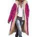 Hanxiulin Oversized Plush Jacket for Women | Warm Lined Fleece Winter Coat | Elegant Long-Sleeved Quilted Jacket in Hot Pink - Buy Online on GoSupps.com