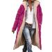 Hanxiulin plush jacket oversize warm lined fleecemantel women coat winter jacket long -sleeved winter coat jacket women's coat elegant quilting jacket light quilted jacket premium coat hot pink l