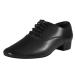 Black Ballroom Dance Shoes Leather Character Shoes for Men's Salsa Latin Tango Dancing 10.5 Black