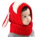 Baby Balaclava Kids Winter Hat Scarf with Double Pom Pom Design - E-Red - Buy Online on GoSupps.com