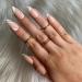 NLOOKS Almond Shape Short Stick on Nails Kit with Pink Wave Designs- False Nails Set for Women with Nail Glue (LANL-2COLORS) - Buy Online on GoSupps.com