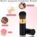 2 Pack Retractable Kabuki Makeup Brushes Small Portable Travel Foundation Brush Ultra Soft & Fine Bristles Face Blusher Brush with Cover for Bronzer Buffing Highlighter Flawless Powder Cosmetics Black & Red - Buy Online on GoSupps.com