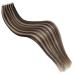 Ugeat 30cm Tape Extensions - 20-Piece Real Hair Dark Brown & Caramel Blonde #P4/27 - Cold Glue Hair Tape Extensions 30 Grams - Buy Online on GoSupps.com