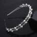 Double-layer Pearl Rhinestone Headband Bridal Wedding Metal Hair Band Shiny Rhinestone Hair Hoop Decorative Headpiece Hair Accessories Ornaments for Women Girls (Silver)